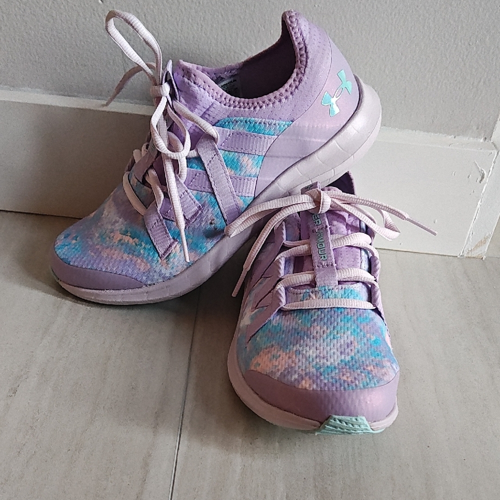 Under Armour Purple and Blue Sneakers with Mesh Upper Youth 4
